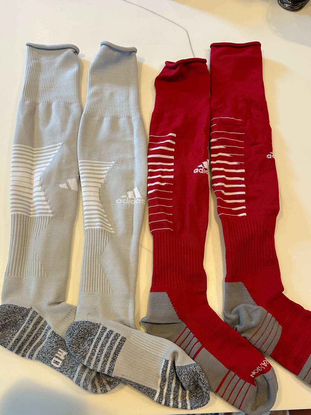 Adidas Men’s Performance Soccer Socks - Red & Light Gray